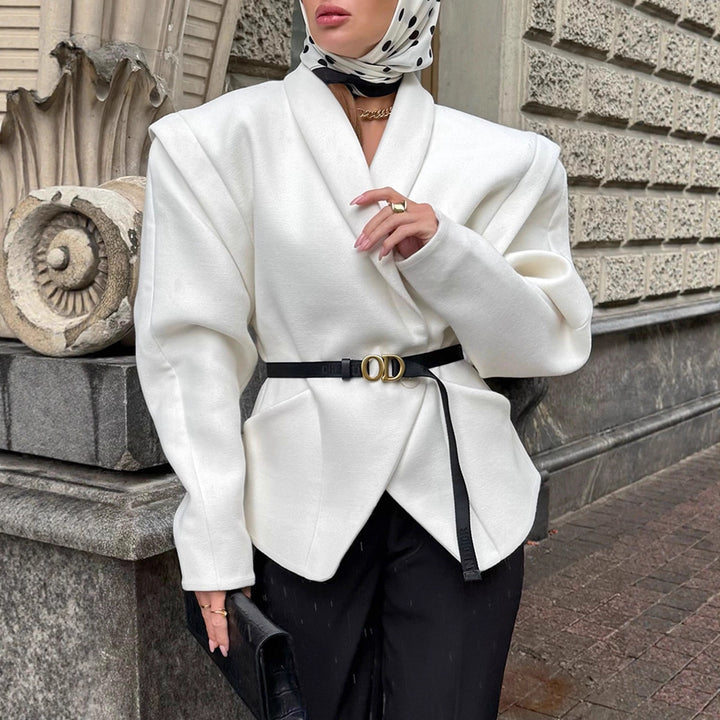 Damer Trendig Oversized-Ullkappa med figursydd design och bälte Mirla-Eva Jonsson