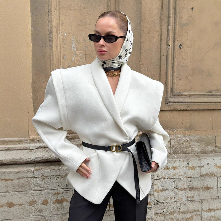 Damer Trendig Oversized-Ullkappa med figursydd design och bälte Mirla-Eva Jonsson