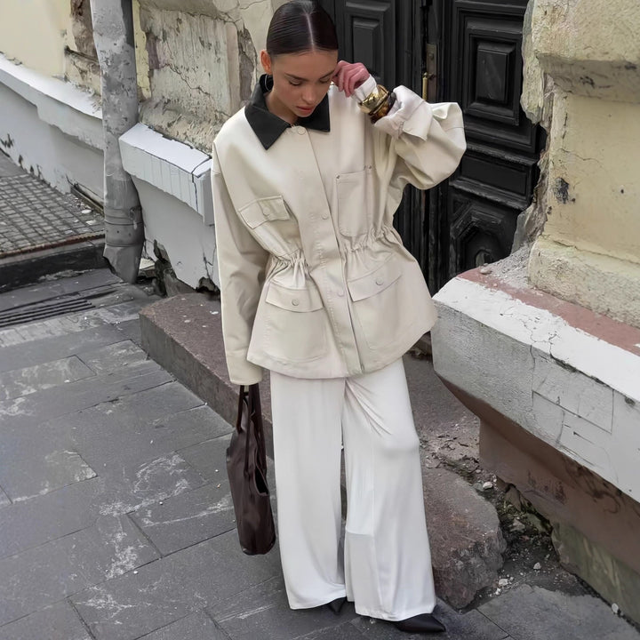 Damer Trendig Oversized-jacka med elegant krage och praktiska fickor Mirla-Eva Jonsson