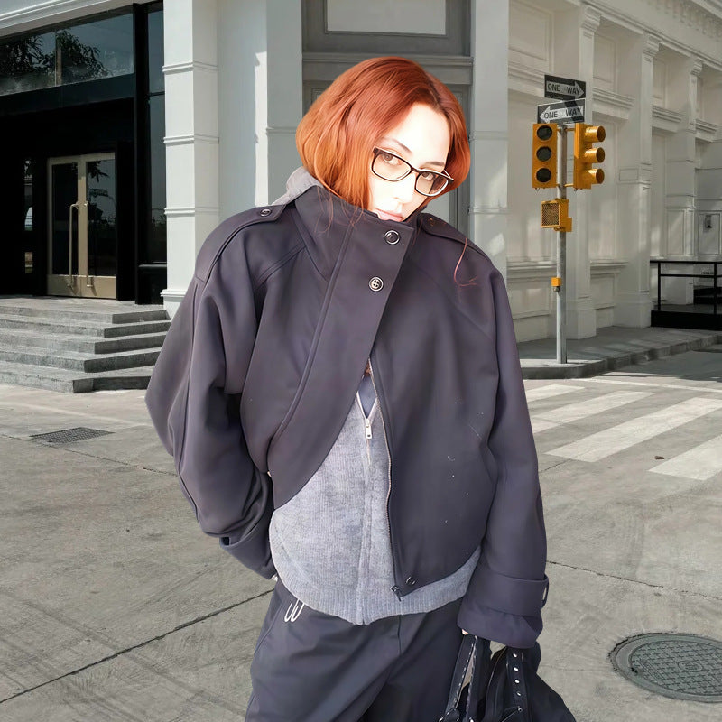 Damer Trendig Oversized-jacka med hög krage och innovativ skärning Eva Jonsson-Eva Jonsson