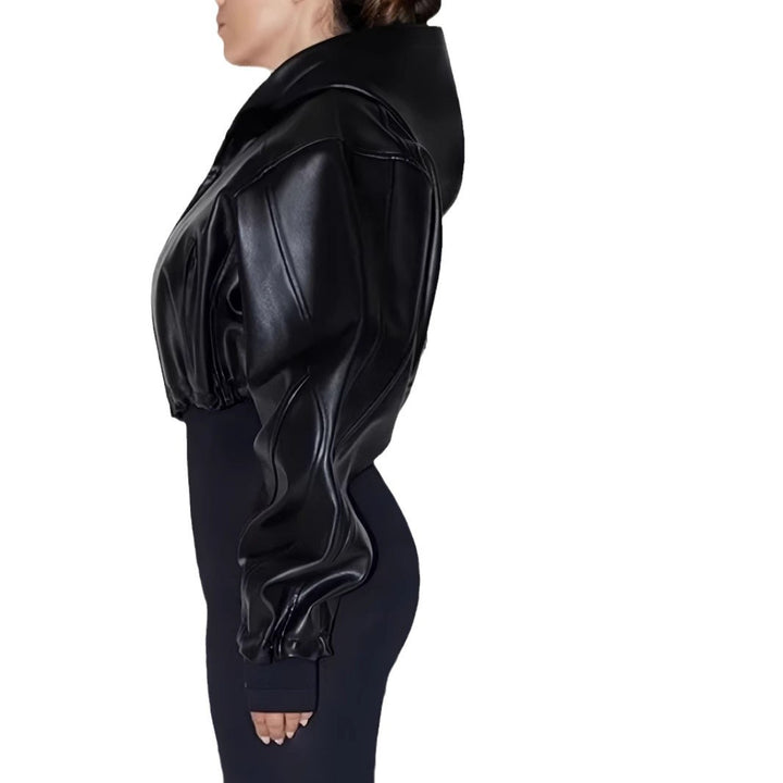 Damer Trendig cropped konstläderjacka Mirla-Eva Jonsson