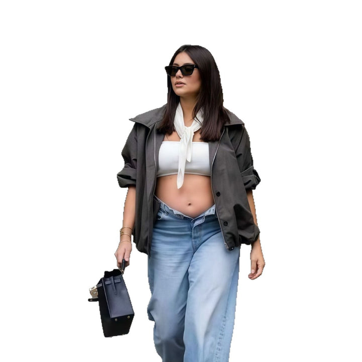Damer Trendig oversized Utility-jacka med sidodragkedja och avslappnad passform Mirla-Eva Jonsson