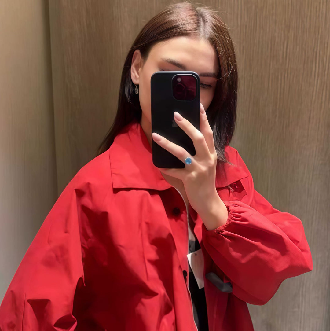 Damer Trendig oversized Utility-jacka med sidodragkedja och avslappnad passform Mirla-Eva Jonsson