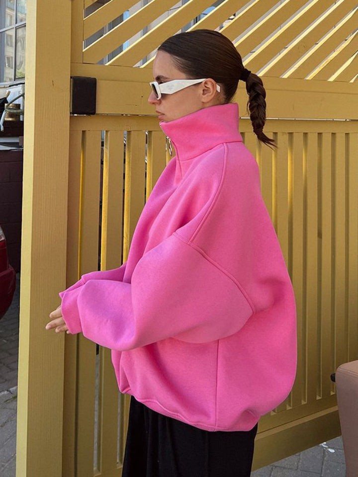 Damer Trendy Ståkrage Sweatshirt med Dragkedja Mirla-Eva Jonsson