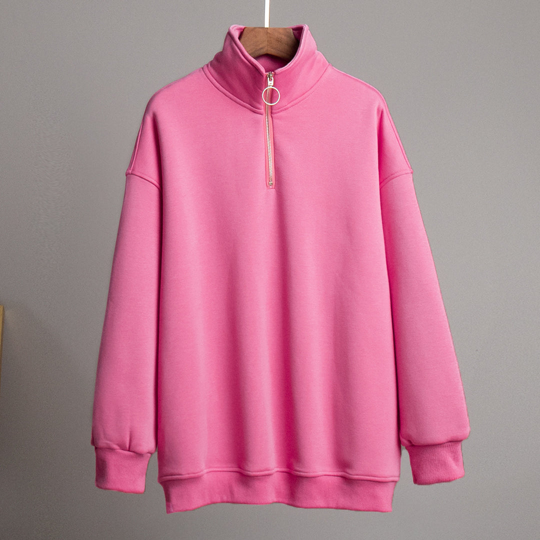 Damer Trendy Ståkrage Sweatshirt med Dragkedja Mirla-Eva Jonsson