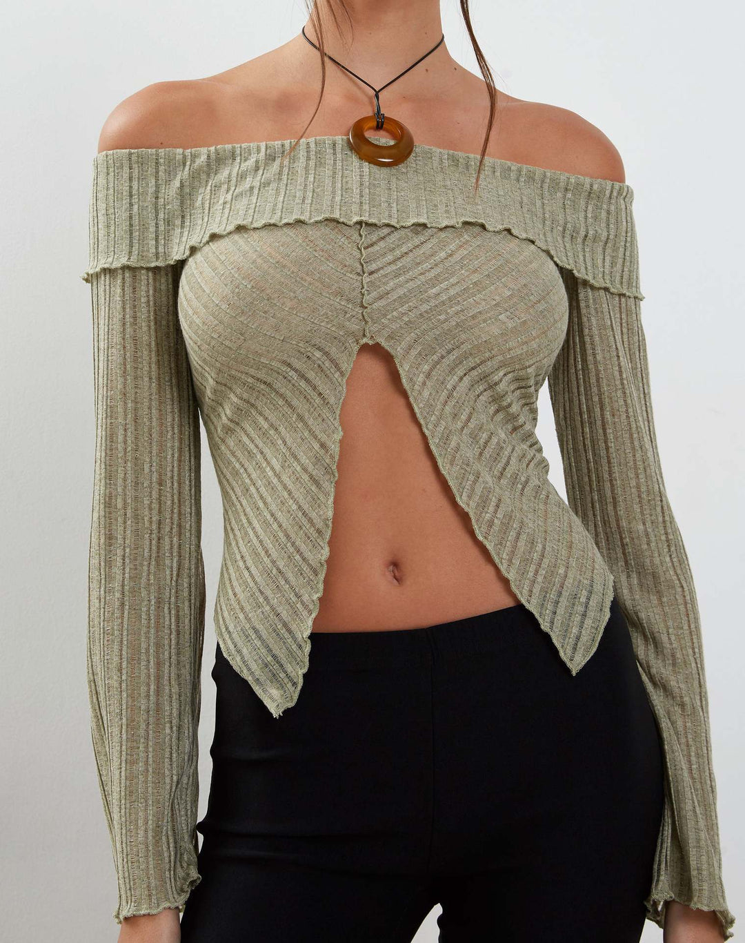 Damer Trendy topp med Off-Shoulder-design och dekorativa volanger Mirla-Eva Jonsson