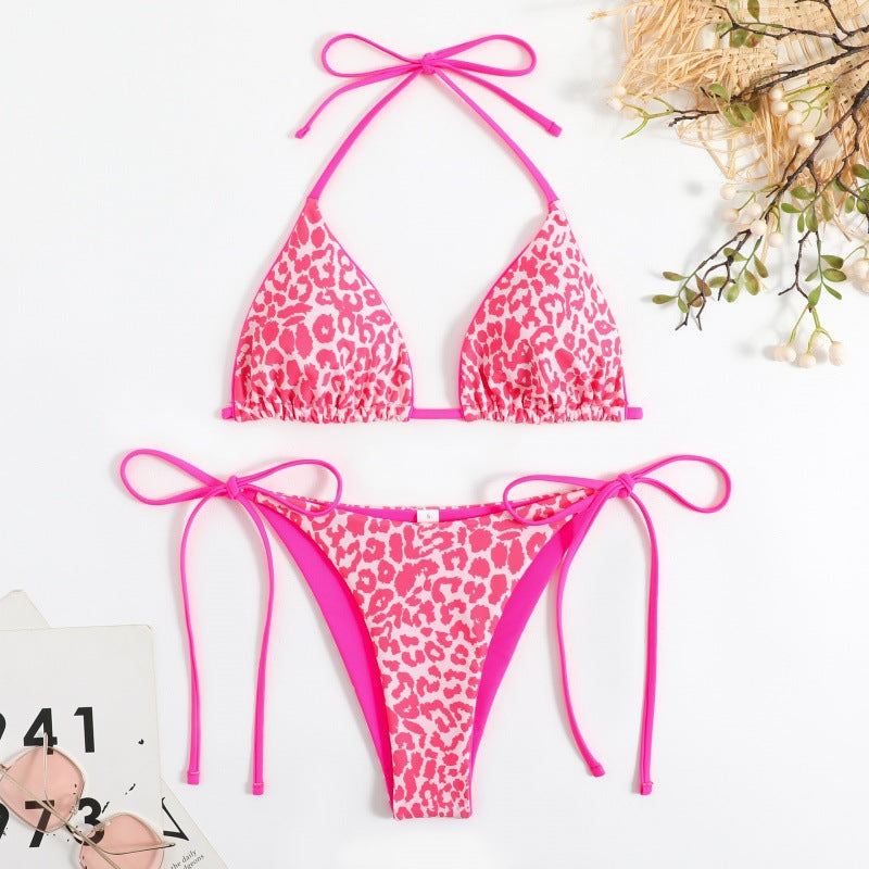 Damer Triangel-Bikini med Lekfullt Leopardsmönster och Justerbara Band Mirla-Eva Jonsson