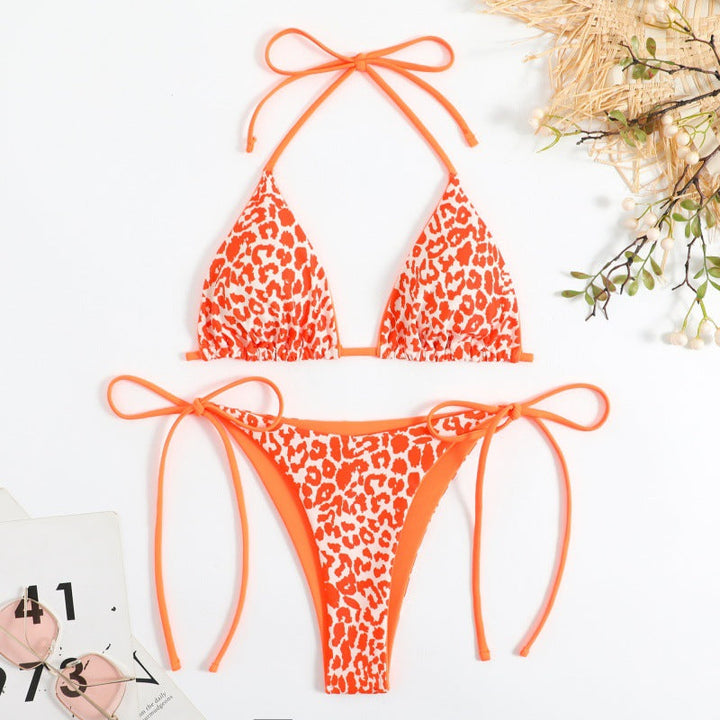 Damer Triangel-Bikini med Lekfullt Leopardsmönster och Justerbara Band Mirla-Eva Jonsson