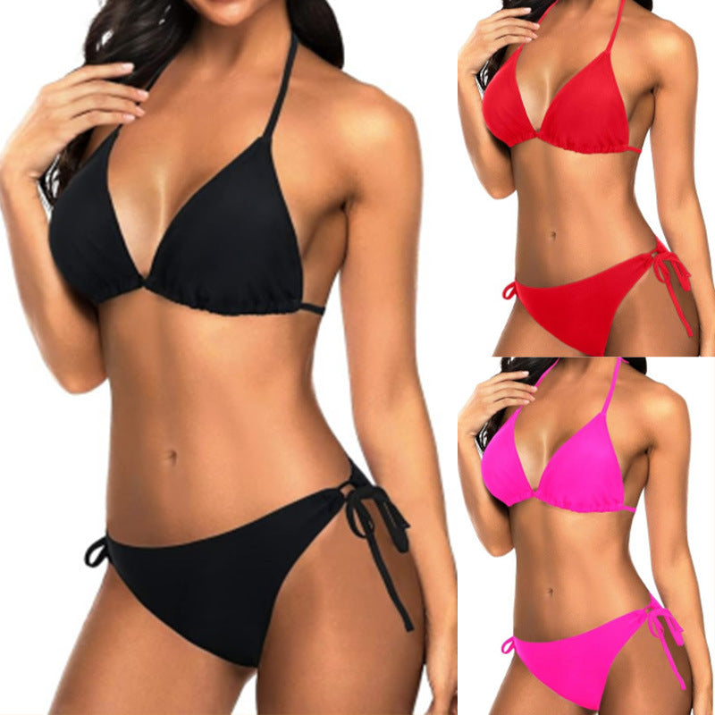 Damer Triangel-Bikini-set med justerbara axelband och minimalistisk design Mirla-Eva Jonsson