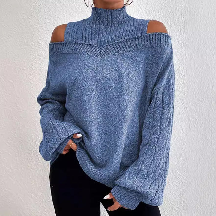 Damer Tröja med Axelbefriade Ärmar och Hög Krage Eva Jonsson-Eva Jonsson