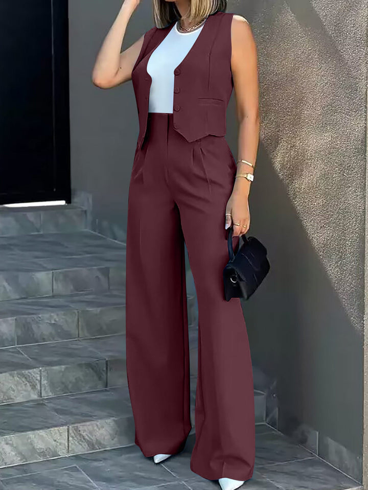 Damer Tvådelad Kostymset med Vid Ben Mirla-Eva Jonsson