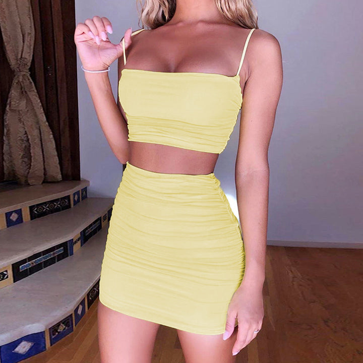 Damer Tvådelat Set bestående av rynkat Crop-Top och Minikjol Mirla-Eva Jonsson