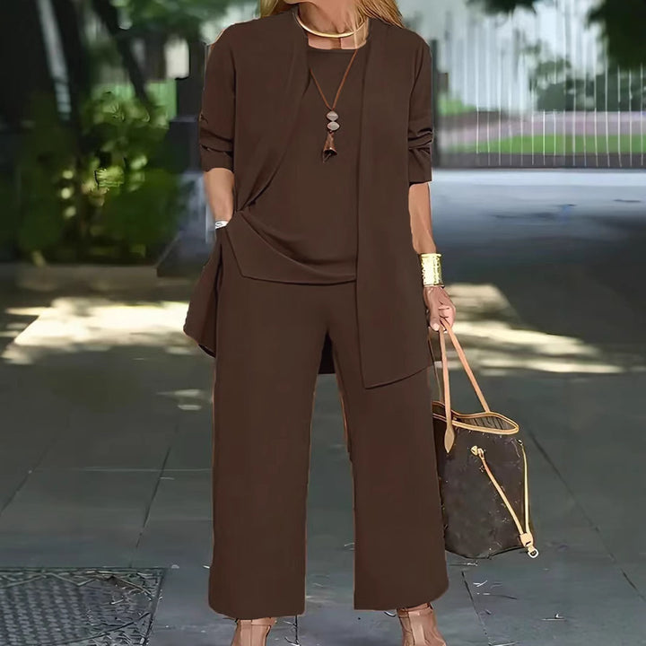 Damer Tvådelat Set med elegant Blazer och vida Byxor Mirla-Eva Jonsson