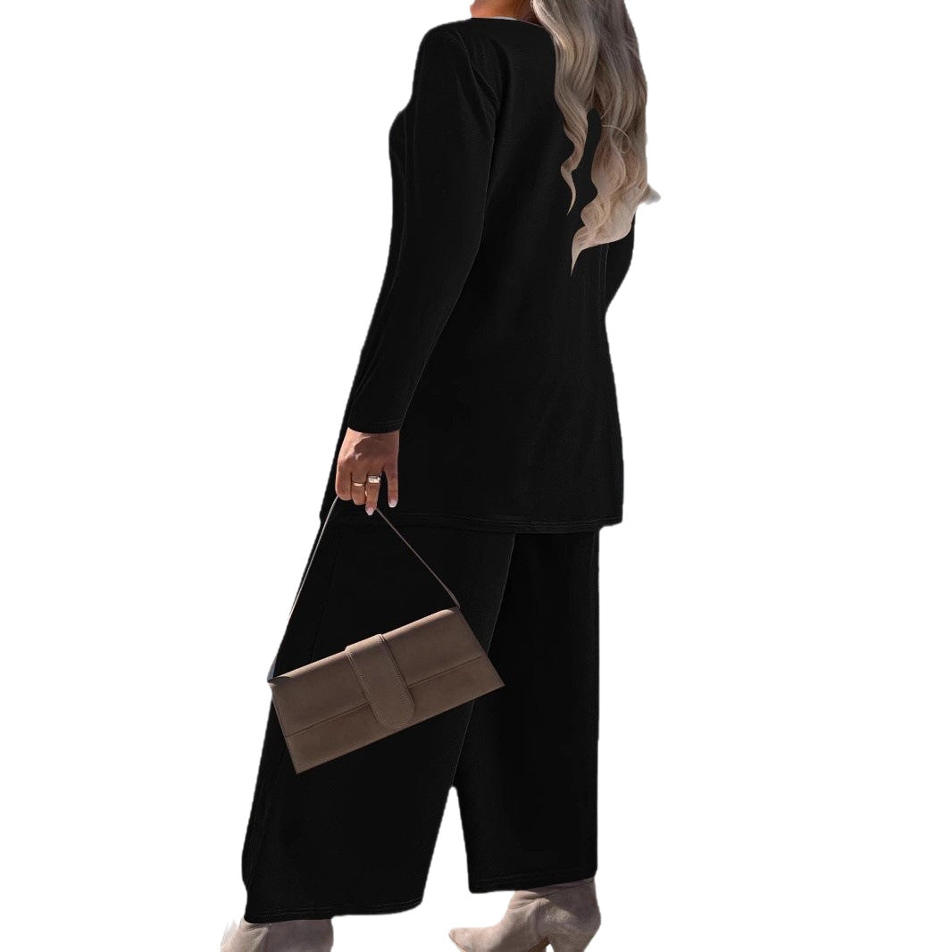 Damer Tvådelat Set med elegant Blazer och vida Byxor Mirla-Eva Jonsson