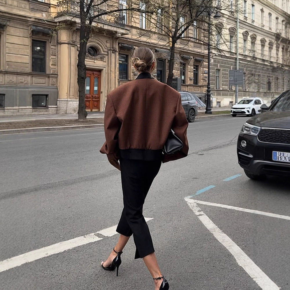 Damer Ull Crop-Jacka med modern snitt Mirla-Eva Jonsson