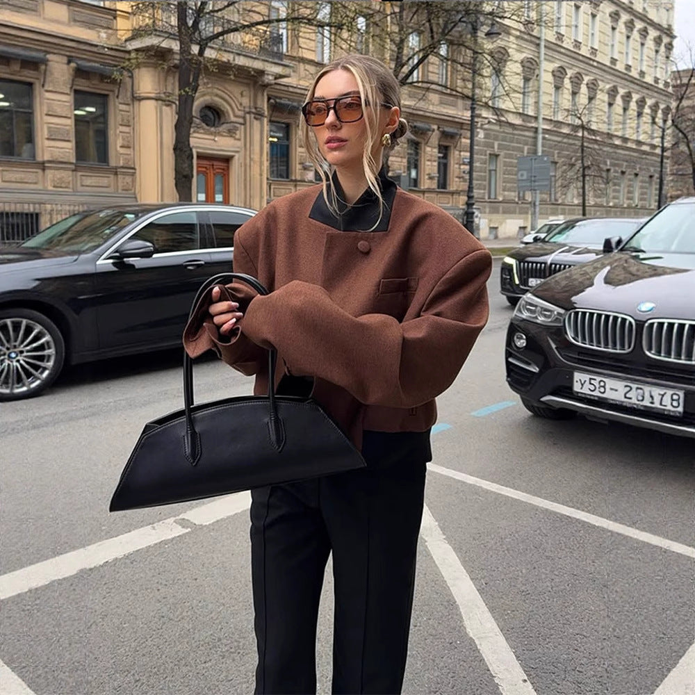Damer Ull Crop-Jacka med modern snitt Mirla-Eva Jonsson