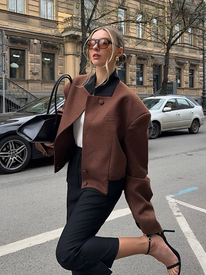 Damer Ull Crop-Jacka med modern snitt Mirla-Eva Jonsson