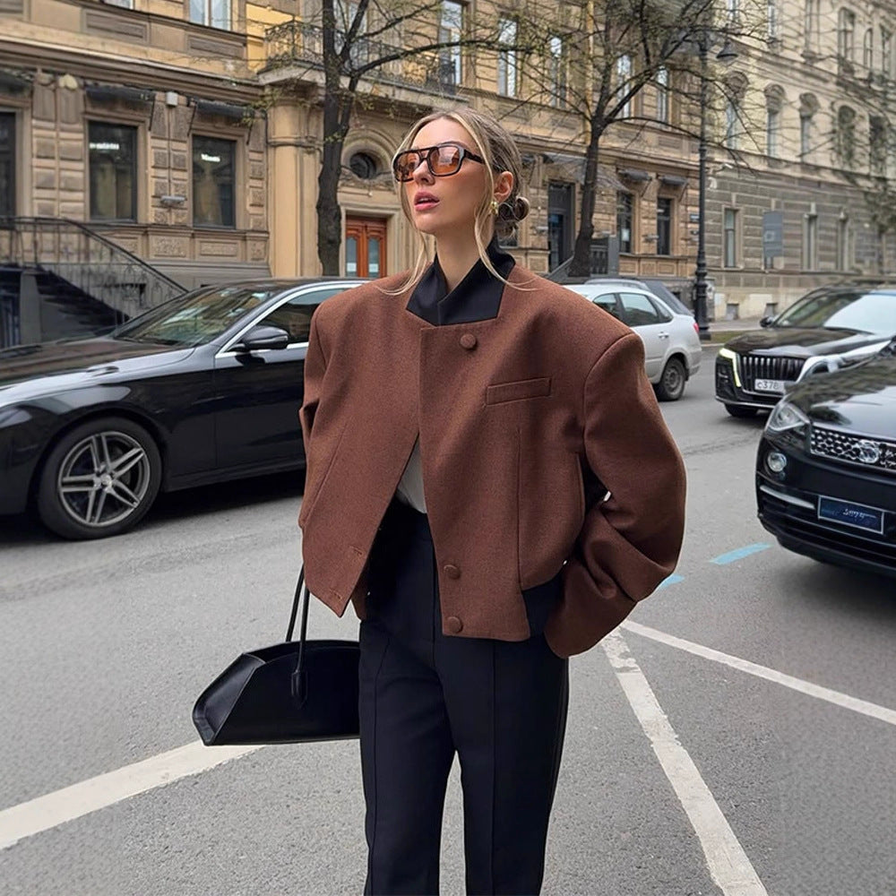 Damer Ull Crop-Jacka med modern snitt Mirla-Eva Jonsson