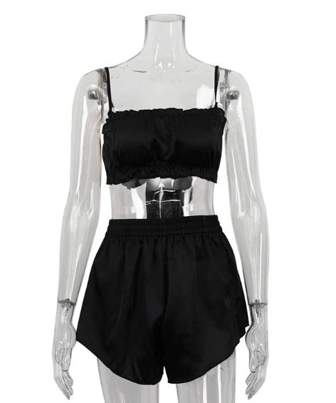 Damer Underbart pyjamas-set med samlat överdel och bekväma shorts Eva Jonsson-Eva Jonsson