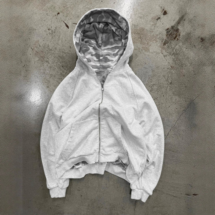 Damer Urban Camo Hoodie med dragkedja och avslappnad passform Mirla-Eva Jonsson