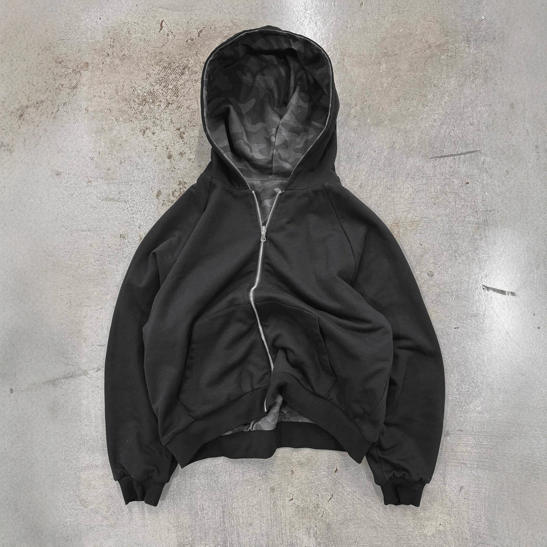Damer Urban Camo Hoodie med dragkedja och avslappnad passform Mirla-Eva Jonsson