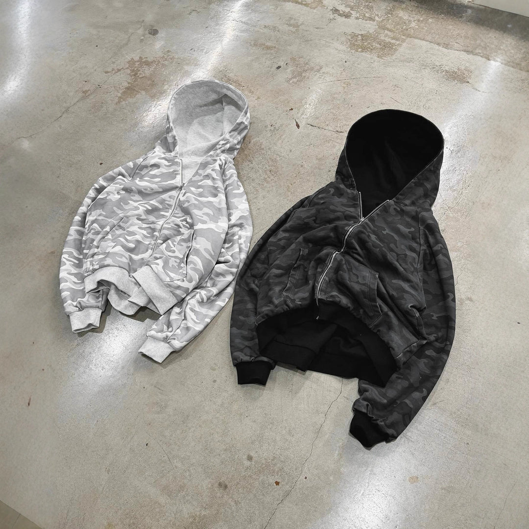 Damer Urban Camo Hoodie med dragkedja och avslappnad passform Mirla-Eva Jonsson