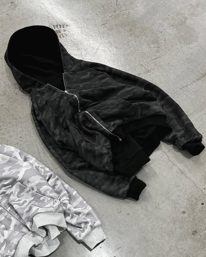 Damer Urban Camo Hoodie med dragkedja och avslappnad passform Mirla-Eva Jonsson
