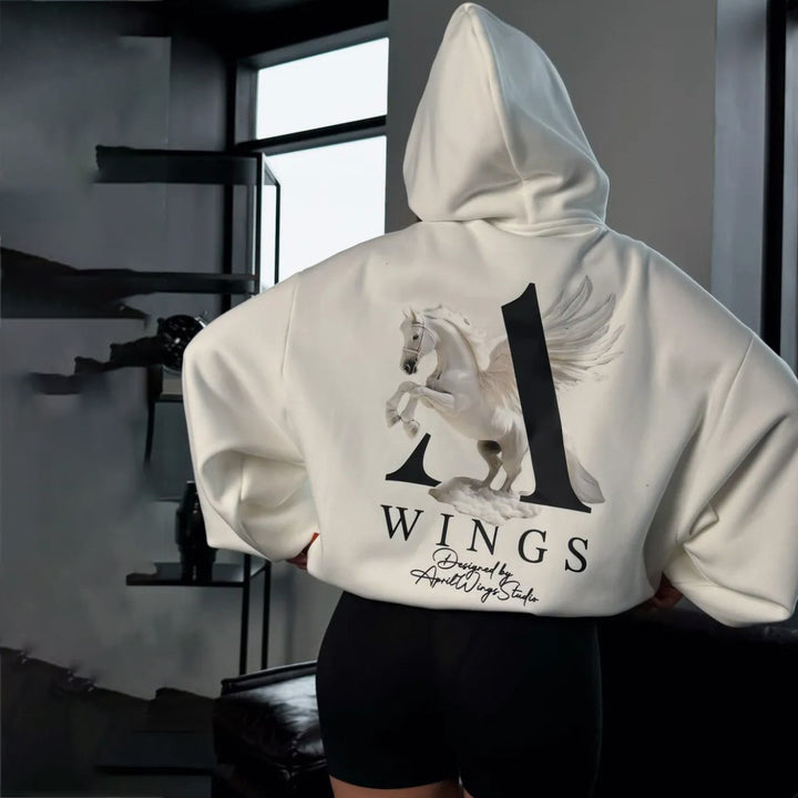 Damer Urban Hoodie med unik grafisk design Mirla-Eva Jonsson