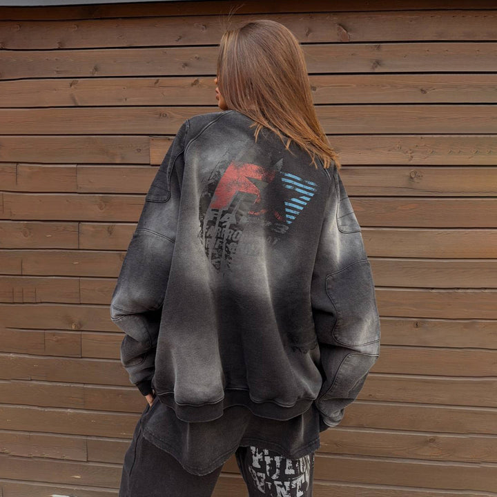 Damer Urban Oversized Sweatset med kreativ färgövergång Mirla-Eva Jonsson