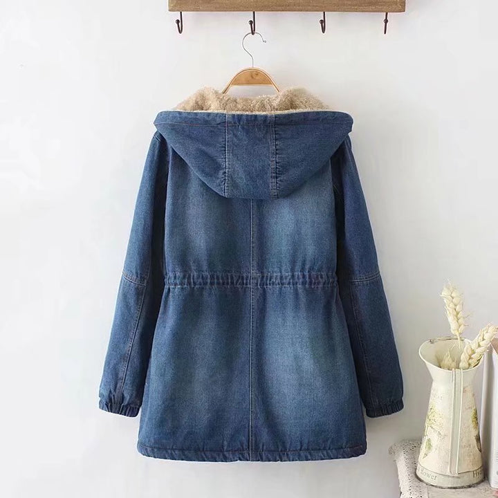 Damer Urban denim parka med varmt foder och huva Mirla-Eva Jonsson