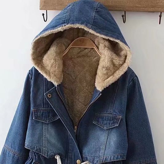 Damer Urban denim parka med varmt foder och huva Mirla-Eva Jonsson