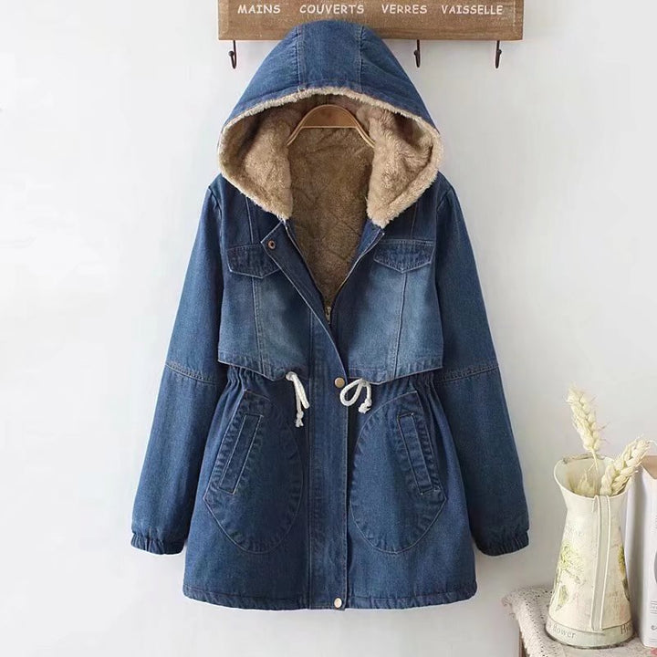 Damer Urban denim parka med varmt foder och huva Mirla-Eva Jonsson