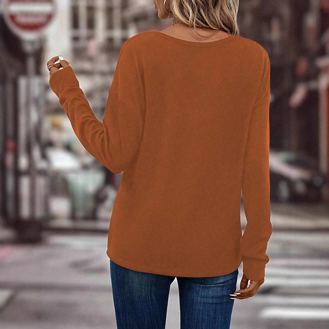 Damer V-hals långärmad topp i minimalistisk design Mirla-Eva Jonsson