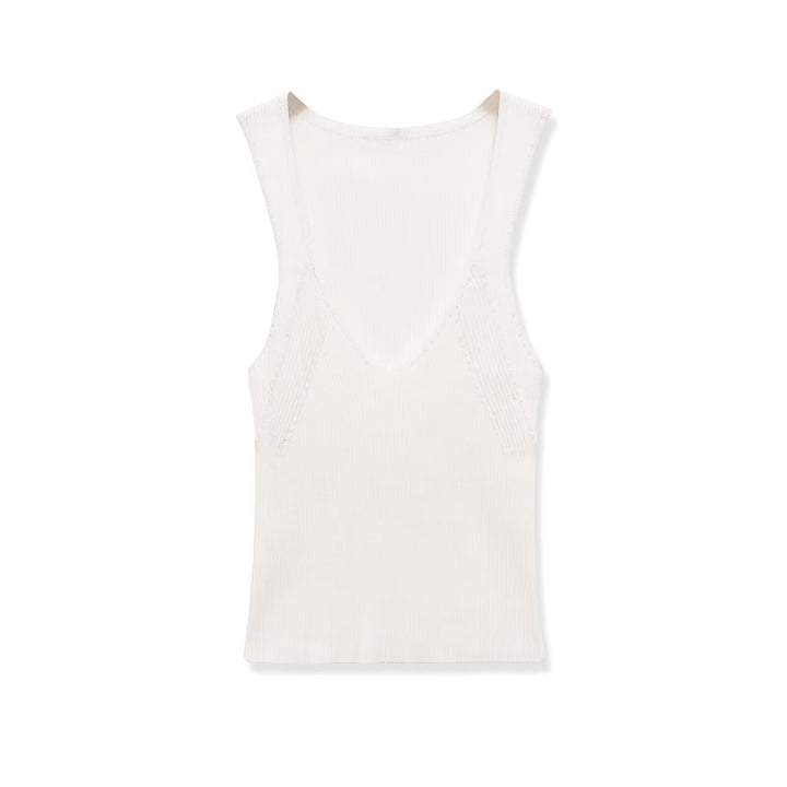 Damer V-hals ribbade topp Mirla-Eva Jonsson