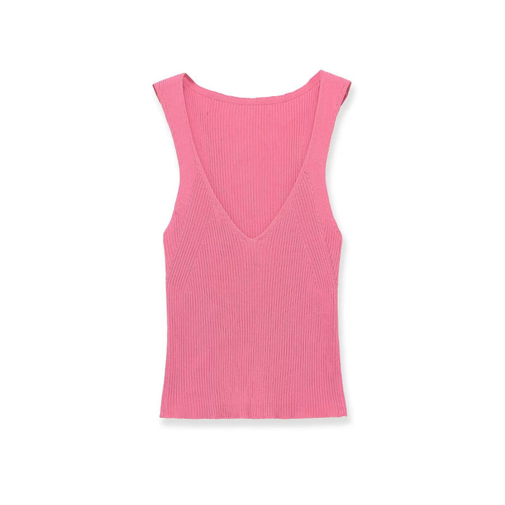 Damer V-hals ribbade topp Mirla-Eva Jonsson