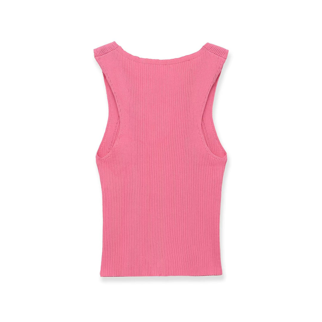 Damer V-hals ribbade topp Mirla-Eva Jonsson