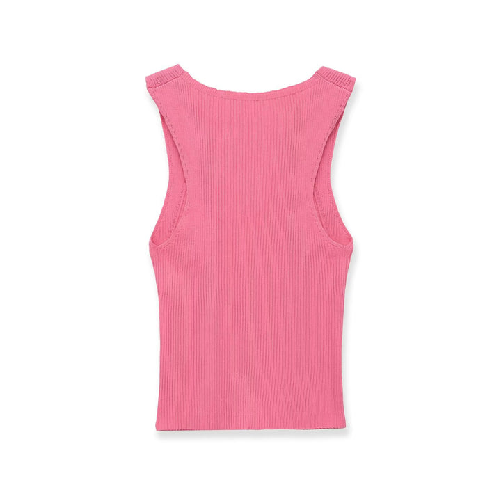 Damer V-hals ribbade topp Mirla-Eva Jonsson
