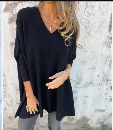 Damer V-ringad Oversized Tröja Mirla-Eva Jonsson