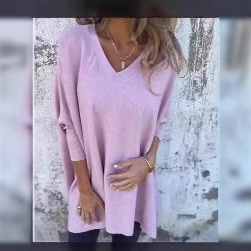 Damer V-ringad Oversized Tröja Mirla-Eva Jonsson