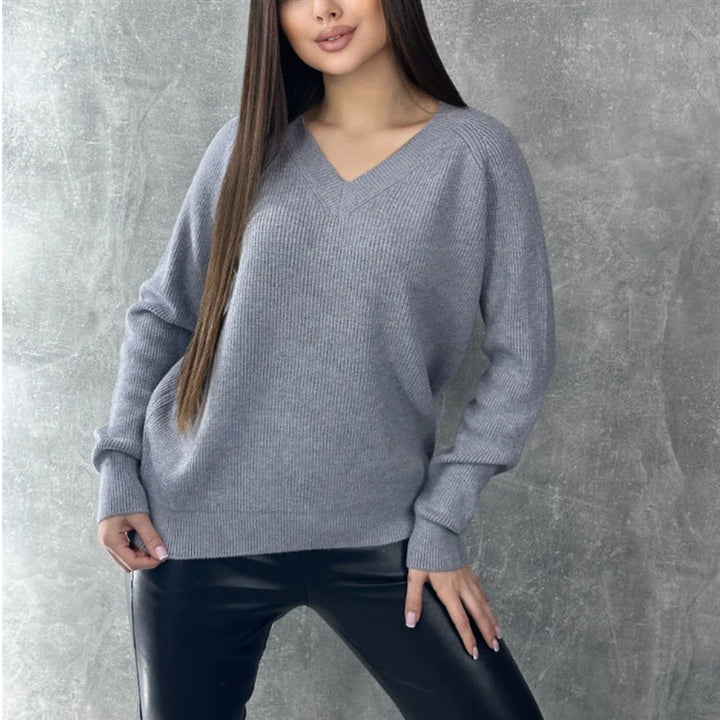 Damer V-ringad jumper Eva Jonsson-Eva Jonsson