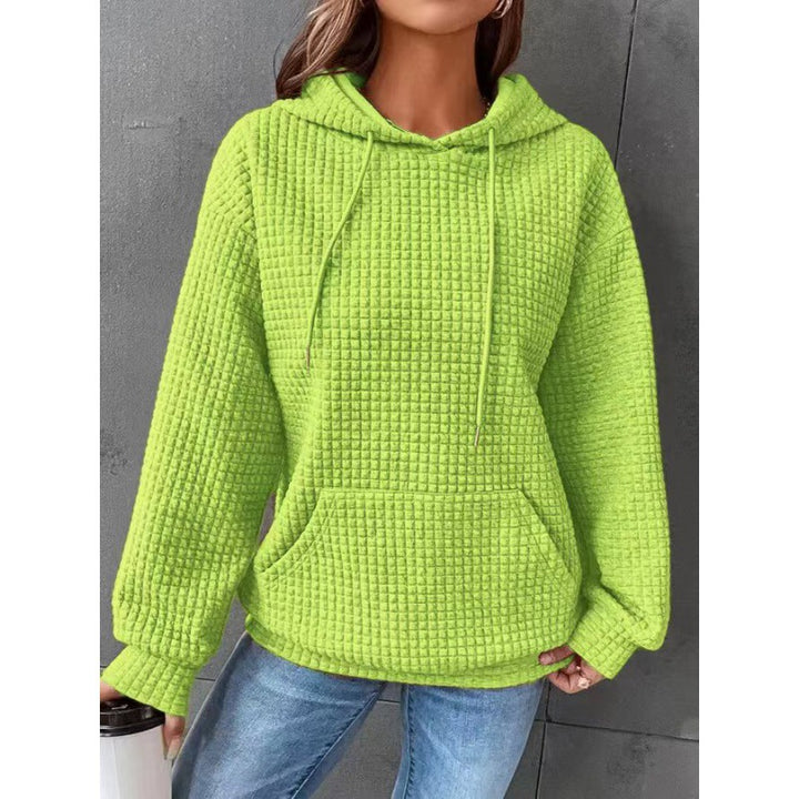 Damer Vaffelstruktur Hoodie med Bekväm Passform och Praktisk Ficka Mirla-Eva Jonsson