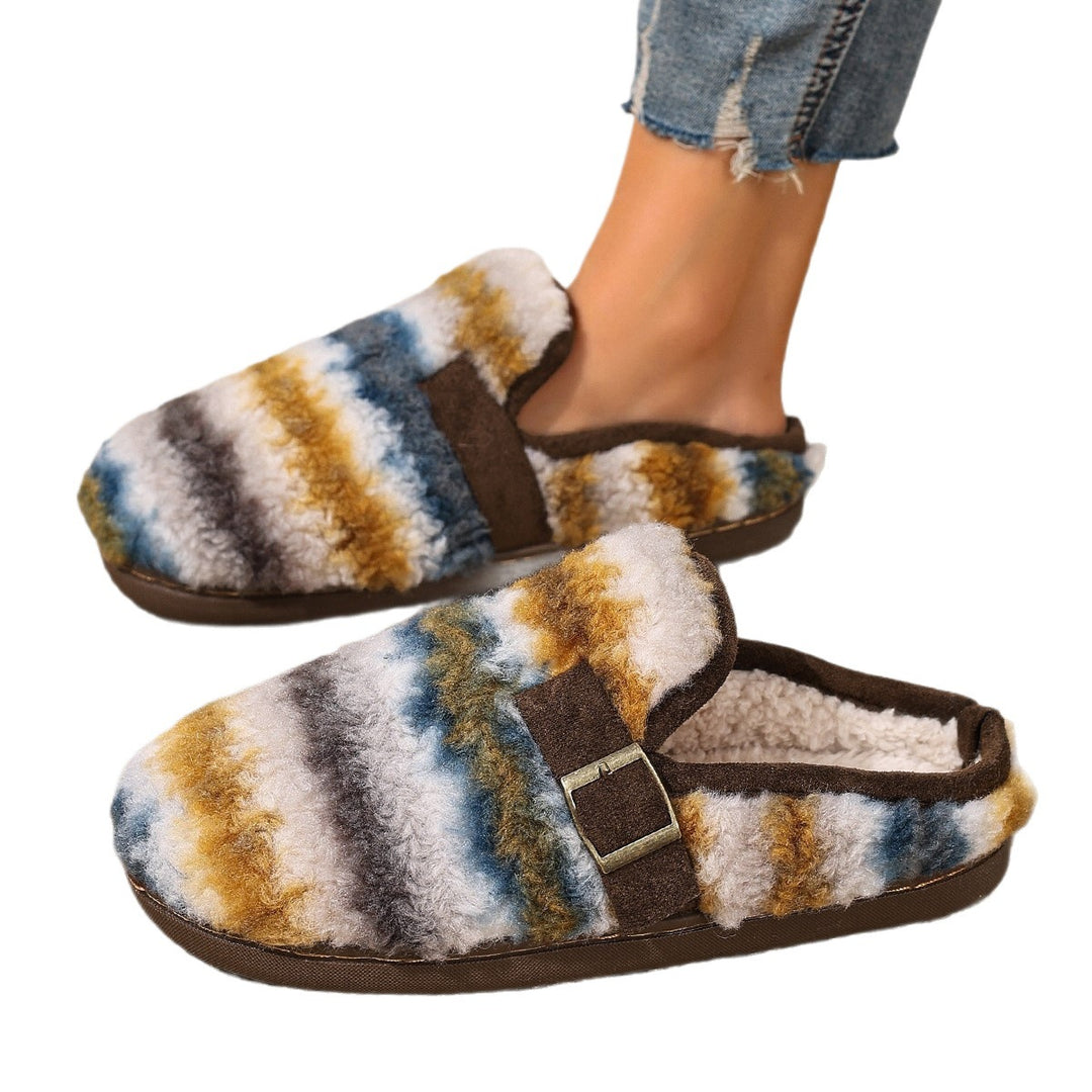 Damer Varm Tofflor med Rutmönster och Bekväm Sula Eva Jonsson-Eva Jonsson