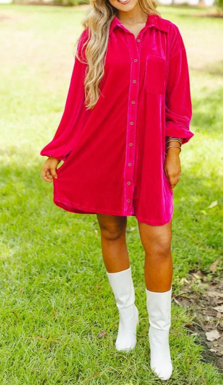 Damer Velour Skjortklänning Eva Jonsson-Eva Jonsson