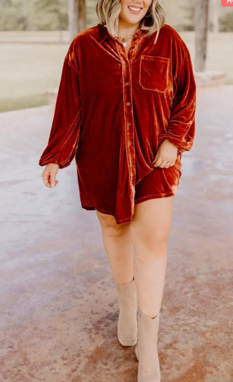 Damer Velour Skjortklänning Eva Jonsson-Eva Jonsson