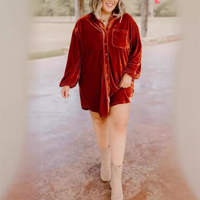 Damer Velour Skjortklänning Mirla-Eva Jonsson