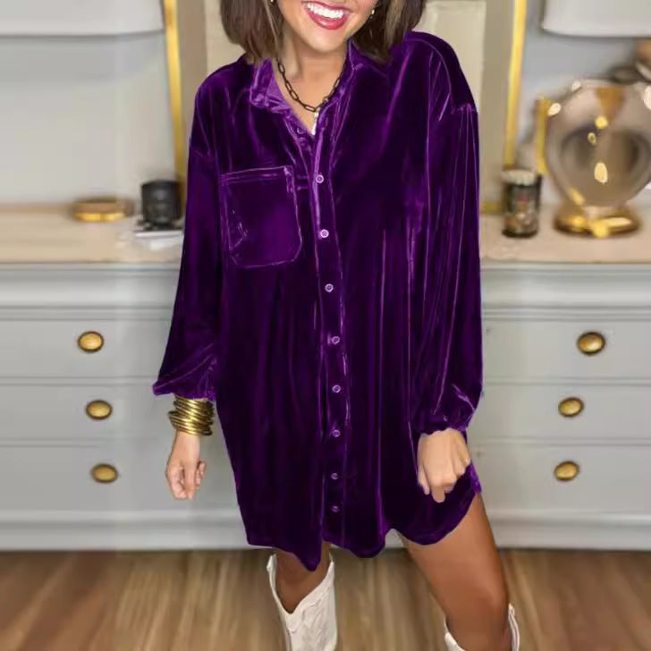 Damer Velour Skjortklänning Mirla-Eva Jonsson