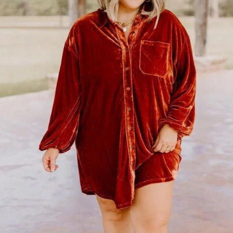 Damer Velour Skjortklänning Mirla-Eva Jonsson