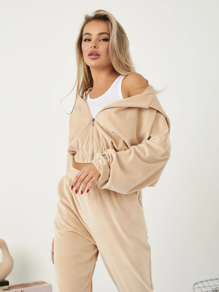 Damer Velours Fritidsset med mjuk hoodie och bekväma joggers Mirla-Eva Jonsson