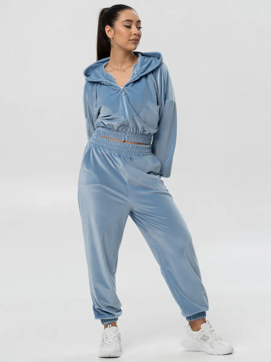 Damer Velours Fritidsset med mjuk hoodie och bekväma joggers Mirla-Eva Jonsson