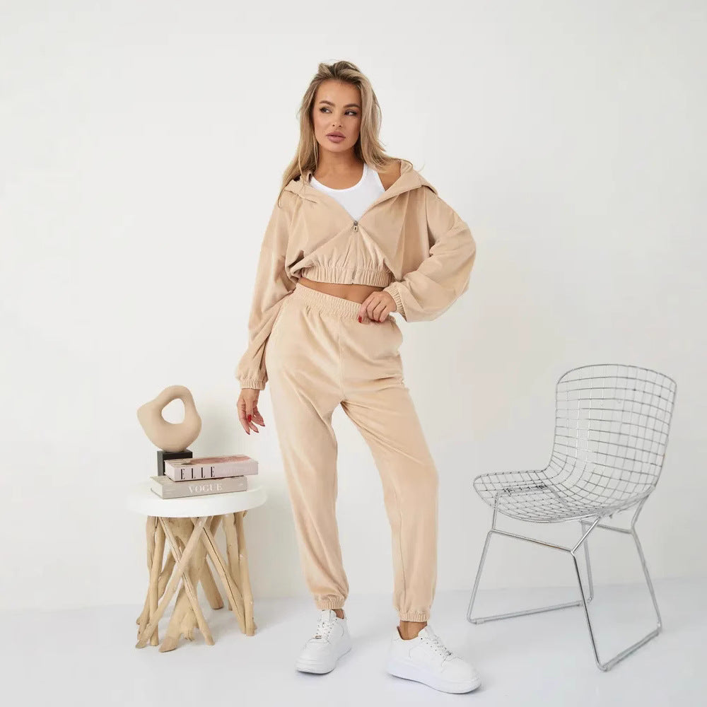 Damer Velours Fritidsset med mjuk hoodie och bekväma joggers Mirla-Eva Jonsson